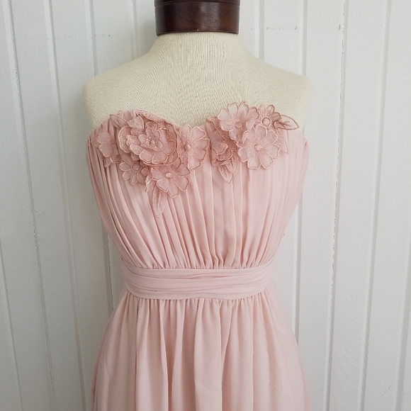 H&M Womens Size 4 Chiffon Maxi Strapless Special Occasion Evening Formal Dress - Picture 1 of 6